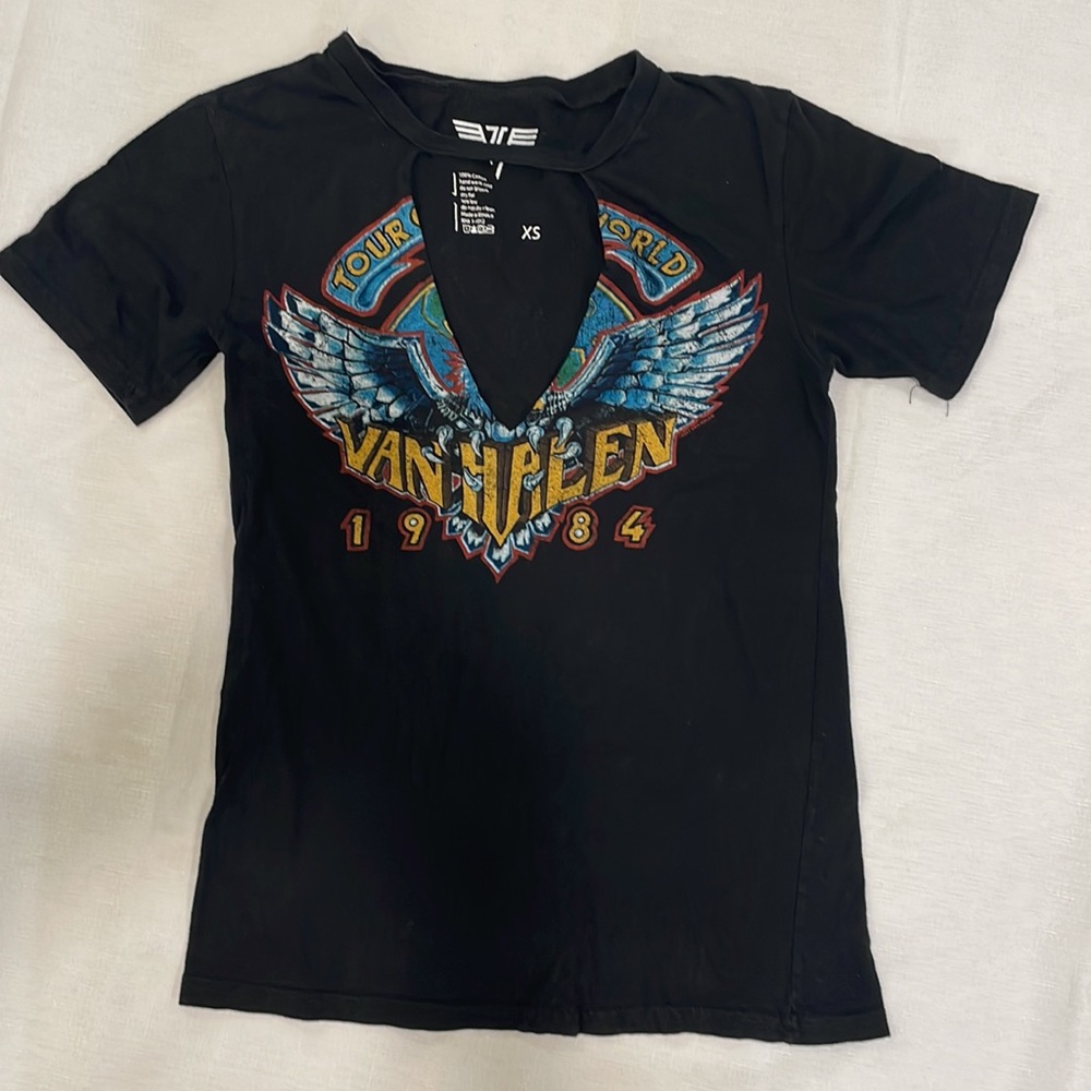 Van Halen Slit V Neck Band Tee XS